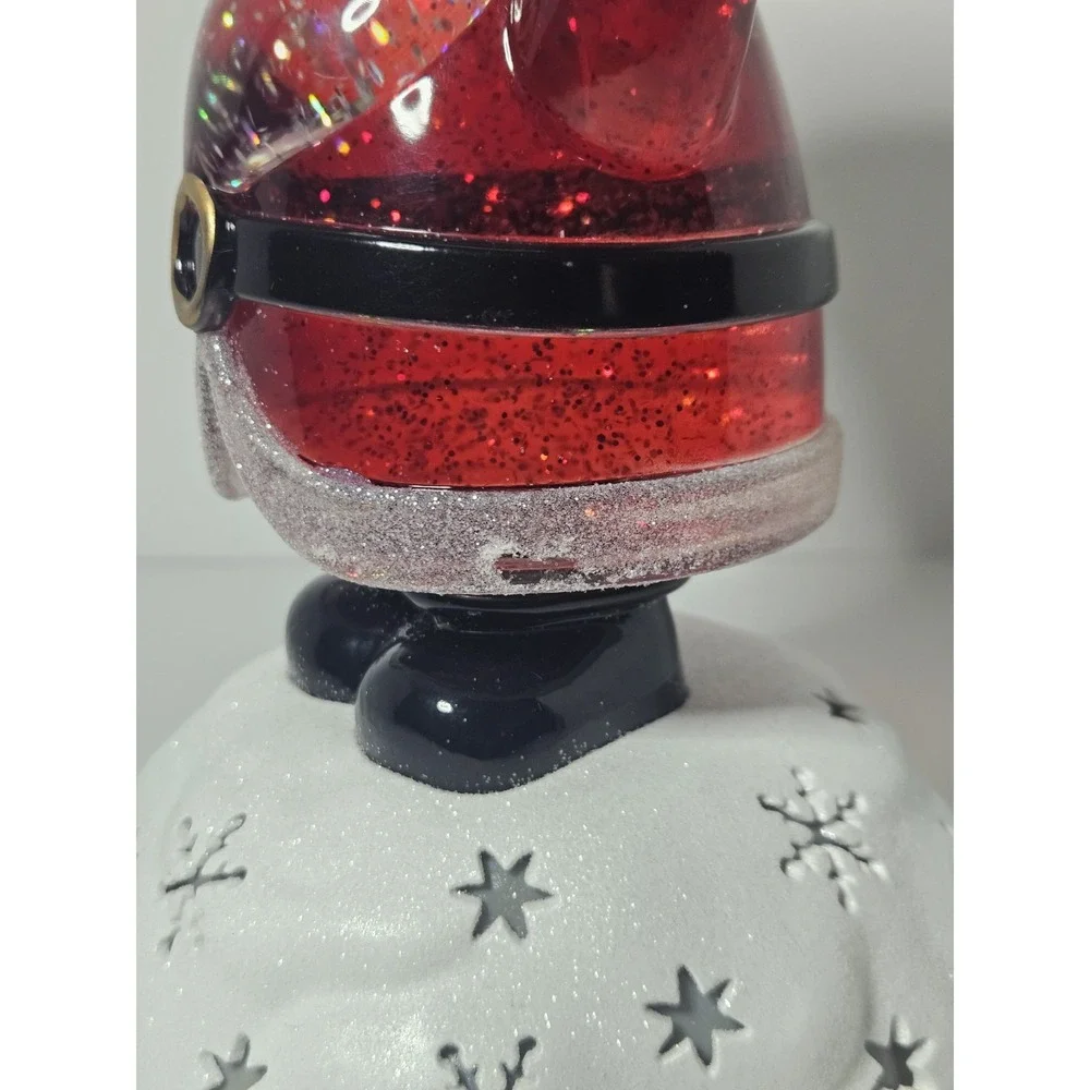 Bath & Body Works 2022 Santa Claus Light Up Water Globe 3 Wick Candle Holder